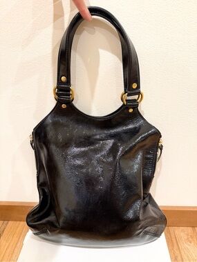 Yves Saint Laurent Rive Gauche Tribute tote bag black patent